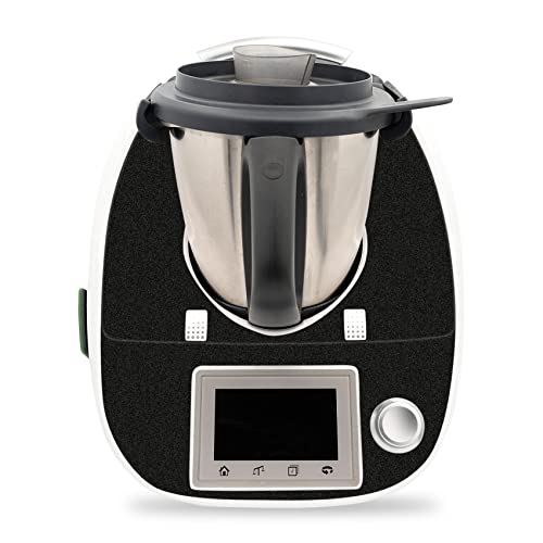 Pegatinas decorativas compatibles con robot de cocina, Thermomix TM5, lámina adhesiva, accesorios de cocina, resistente al agua, autoadhesivas, RX041 (01 purpurina), color negro