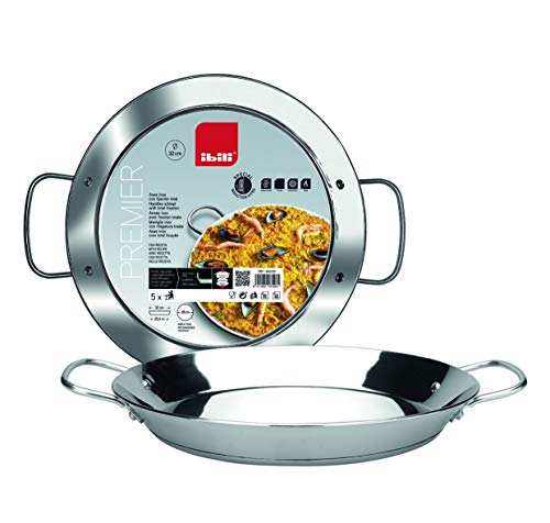 IBILI - Paellera premier con recubrimiento antiadherente - 32 cm - Acero inoxidable - 5 raciones - Apto para induccion