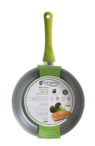 San Ignacio SARTEN 28m Antiadherente con Mango Soft Touch Lima, Acero, Verde, 28 Centimeters