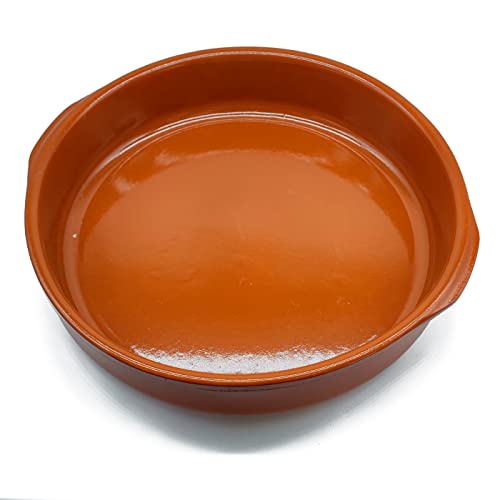 AC – Cazuela de barro – Fabricado en España – Apto para vitro y hornos – Ø 36 cm