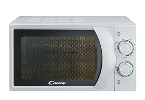 Candy Smart CMG 2071M, Microondas con Grill, 20L, 700W, Potencia 900W, 6 Niveles, Alerta Acústica Fin Cocción, Plato 24,5CM, Rack, Descongelación Automática, Blanco