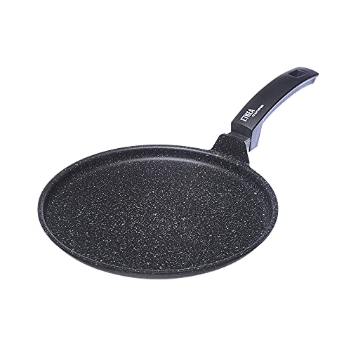 Moneta Etnea Plancha 28 cm, Revestimiento Artech Stone Ultra Efecto Piedra, Made in Italy, Negro