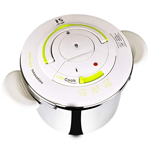 San Ignacio Olla a presion 22 cm 6,5 L LIFECOOK Acero Inoxidable, Multicolor