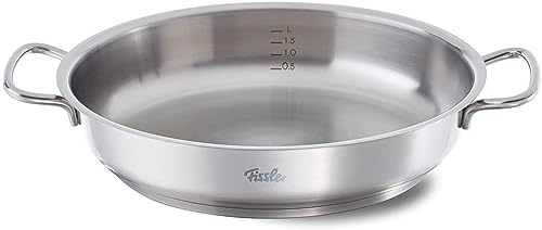 Fissler Original-Profi Collection Sartén de servir, diámetro de 24 cm, acero inoxidable, sartén sin tapa, de borde alto, sin revestimiento, inducción