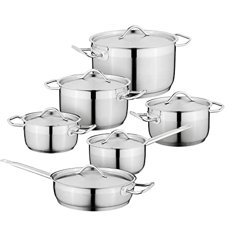 Berghoff - Batería de Cocina (Acero Inoxidable), Color Plateado