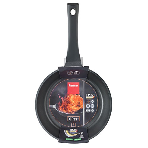Metaltex XPERT - Sartén Aluminio Fundido, 24 cm, antiadherente 3 capas ILAG, Full Induction válido para todo tipo de cocinas
