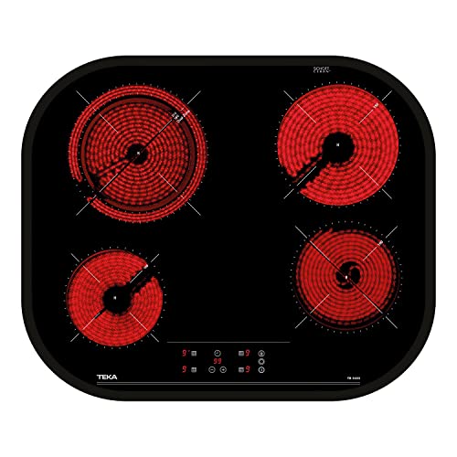 Teka TC PRO 6400 - Vitrocerámica 4 Fuegos 60cm, Tecnología Touch Control, con Cronómetro, Vitrocerámica Teka Color Negro