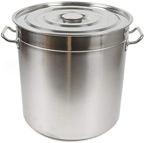 Futchoy Cacerola de acero inoxidable de 35 l, para sopas, verduras, con tapa, para restaurante, camping, senderismo, pesca