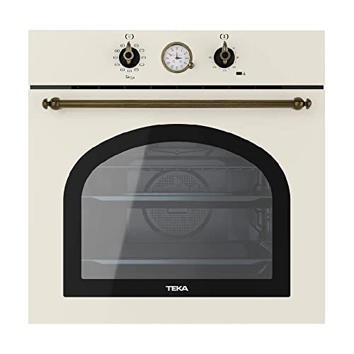 Teka HRB 6300 VN - Horno Multifunción SurroundTemp de 60 cm, Country Style Edition, 9 Funciones de Cocinado, Reloj Analógico con Programador, Color Vainilla