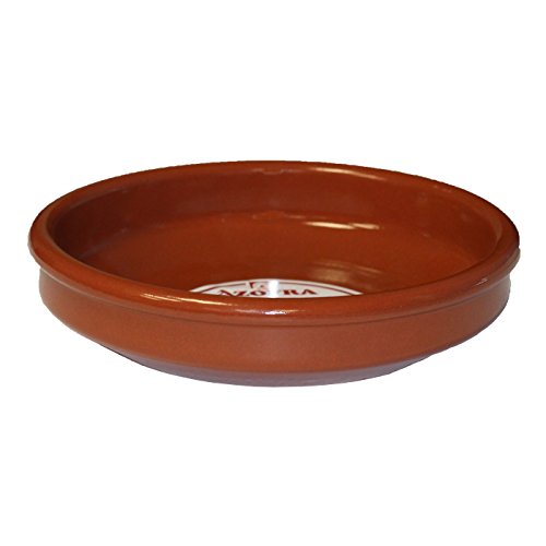 Azofra - Cazuela redonda de barro, diámetro exterior 22.5 cm, diámetro interior 20.4 cm, apta para vitro y horno