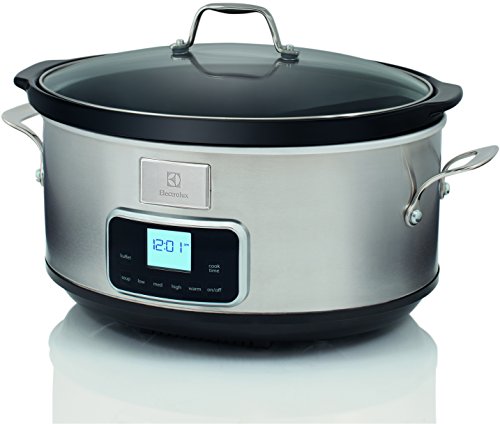 Electrolux Olla de cocción lenta ESC7400 - Olla de cocción lenta de acero inoxidable con 6 programas predefinidos, 235 W, 6,6 lt