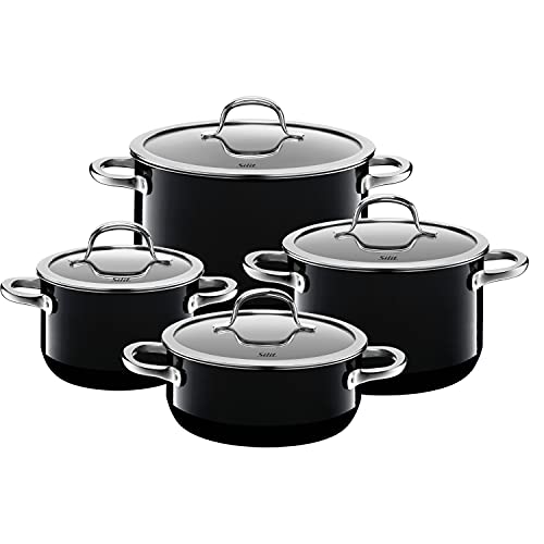 Silit Passion Batería de Cocina, Acero Inoxidable, Negro