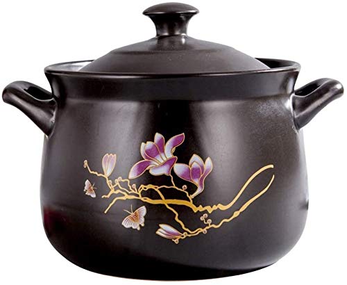 Pote de cazuela de cerámica antiadherente, Stockpo Potilla de sopa hecha a mano Pote de barro olla de tierra Ollas de sopa de cebolla Adecuado para cocina de inducción Cazuela Cerámica Caserole
