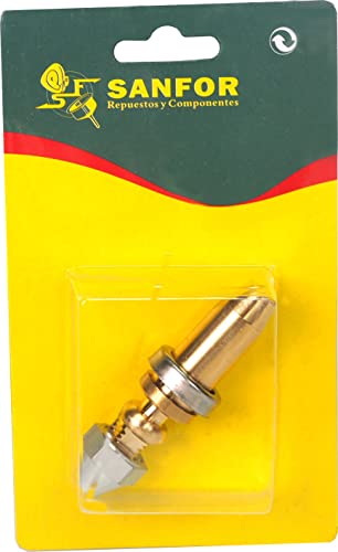 SANFOR Conjunto cono + husillo + tuerca LARGO para olla a presión adapatable a Magefesa, STAR, Respuesto para olla rápida, Dorado y plata