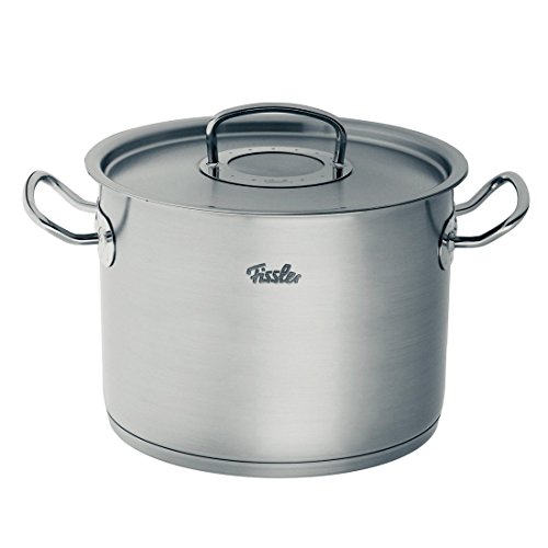 Fissler original-profi collection / Olla alta de acero inoxidable (2,6 litros, Ø 16 cm) con tapadera de vidrio, apta para cocinas de inducción, gas, vitrocerámica y eléctricas
