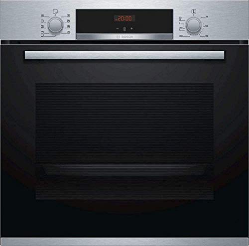 Bosch Hogar HBA512BR0 Serie 4 - Horno eléctrico, con limpieza hidrolítica, 60 cm, capacidad 71 litros, Mandos fijos, Negro, Acero inoxidable