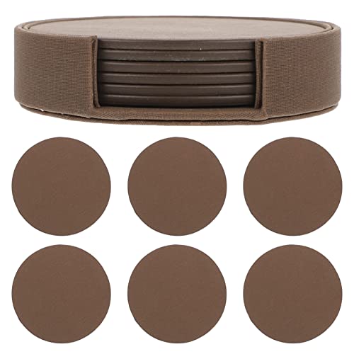 Posavasos de mármol 6 Posavasos de Cuero para Bebidas: Posavasos Redondos para Tazas, Juego de Posavasos Resistentes al Calor, Alfombrilla Antideslizante para Cocina Caliente, SART