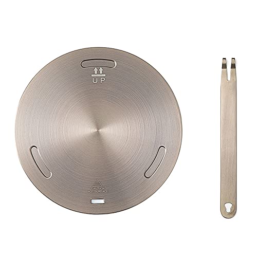 Bekasa Placa adaptador de inducción de 16 cm, adaptador de placa de inducción con mango extraíble para cafeteras y utensilios de cocina