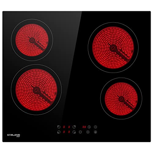 Gasland Chef CH60BF Placa de Cocina Vitrocerámica de 60cm, Placa de Cocción Eléctrica Empotrada- Placa (6000W, 4 Zonas, Negra, Integrada, Encastrable, Panel Táctil)