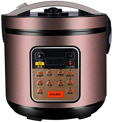 Olla Arrocera Digital, Vaporera De Azúcar Inteligente De Baja Extracción, Máquina De Yogur De Cocción Lenta Programable De 5 L, Olla Con Temporizador De Retraso De 24 Horas Y Funciones Automáticas P