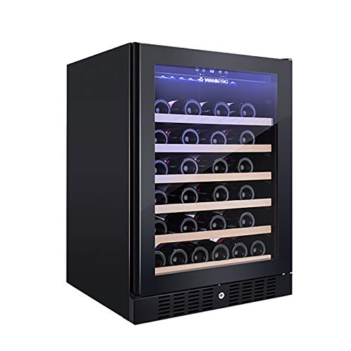 CLING Enfriador de Vino 46 Botellas, Doble Zona de 145 l, refrigerador con Puerta de Vidrio Templado Acero Inoxidable función Memoria Temperatura Apto para Botellas champán Independiente y con Estilo