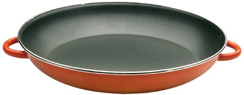 IBILI - Paellera orange - 42 cm - Acero esmaltado vitrificado - 10 raciones - Apto para induccion