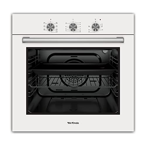 Mxonda HE2660 Horno Multifuncion 60 litros, Limpieza por agua,7 funciones, 3 mandos giratorios, puerta doble cristal templado. Clase energetica A, Acero inoxidable, iluminacion interior 2300W