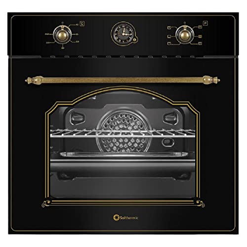 SOLTHERMIC NBE6RBL HORNO ELECTRICO MULTIFUNCION ESTILO RUSTICO NEGRO CON MANDOS DORADOS/CAPACIDAD 64 L. / POTENCIA 2375 W/FUNCION TURBO