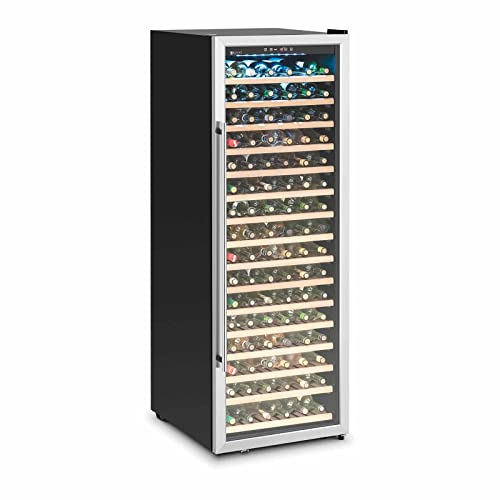 Royal Catering RC-WC428 - Nevera para botellas de vino (428 L, acero pulverizado, con puerta de cristal)