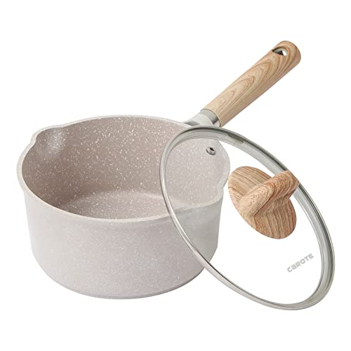 CAROTE Ollas Induccion con Tapa, Sartenes Antiadherentes para Inducción, Cocinas de Gas y Eléctricas, Cacerolas Pequeña con Boquilla de Vertido (20cm/2,4 L)