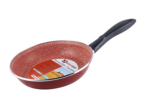 MAGEFESA Toscana Terracota Sartén 20 cm de Acero esmaltado, Antiadherente Multicapa Efecto Piedra, Color marrón Exterior, Apta para Todo Tipo con cocinas, incluida inducción, Borgoña