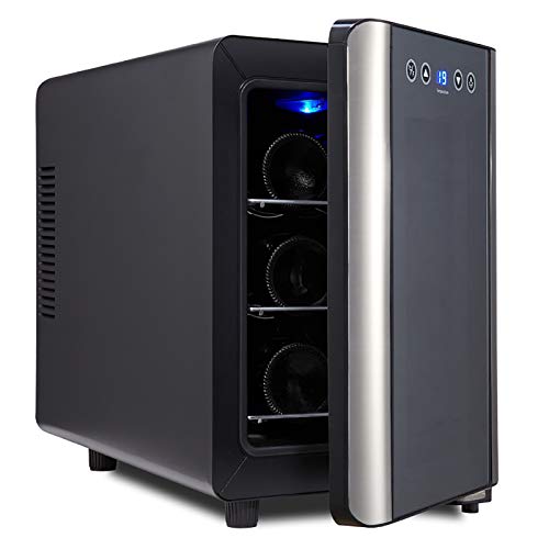 CLING Enfriador Vino Refrigerador Compresor Enfriador 6 Botellas Pantalla táctil Control Temperatura Aislamiento del Cuerpo la Puerta Bloqueo luz Advertencia Inteligente Independiente o Empotrado