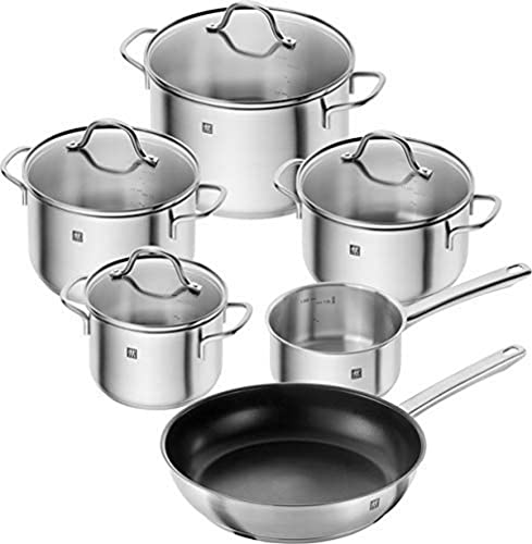 Zwilling 1009164 Flow 18/10-Juego de Utensilios de Cocina (6 Piezas, Redondos), Acero Inoxidable 18/8, Silver