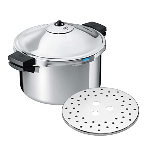 Kuhn Rikon Duromatic Hotel, Olla a presión Super Rápida con Asas 10L./ 28 cm. Olla Express Apta para Inducción, Fondo Superthermic para una buena Distribucion del Calor, Acero Inoxidable18/10