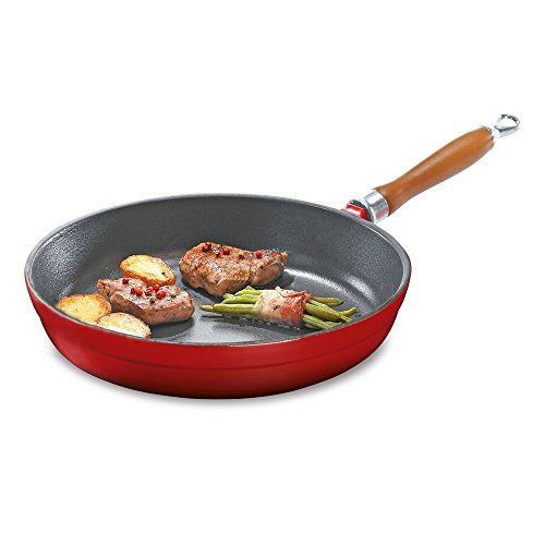 Karl Krüger 75028 Vulcan de hierro fundido Sartén, hierro fundido, Rojo, 28 cm