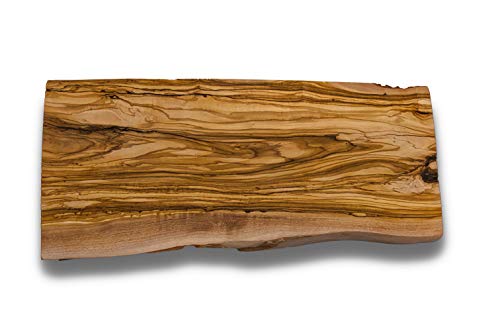 OSTERLANDHOLZ Tabla de cortar de madera de olivo, tabla de cortar, tabla de carne, tabla de desayuno, tabla de quesos, hecha a mano, tabla de madera, tabla de pan rectangular