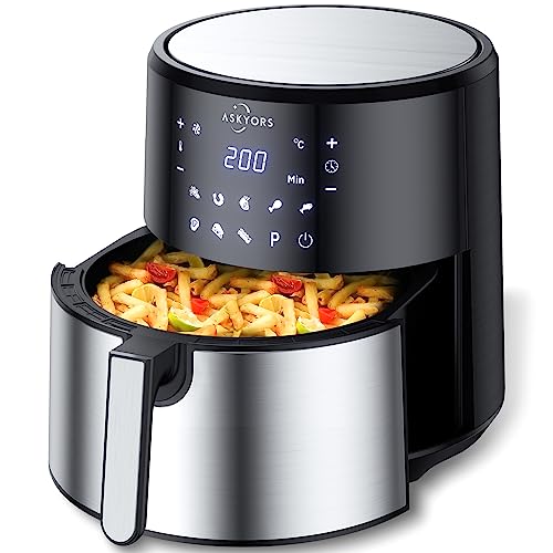 Freidora de Aire sin Aceite 8L, 1700W con 8 Programas, Panel de Control Digital Táctil, Caliente con Tiempo y Temperatura Regulable 80 a 200ºC, Cesta Antiadherente