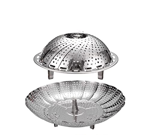 WERTYT Vaporizador plegable para verduras con inserto para cocinar al vapor, cesta de vapor para verduras, ollas y diferentes cocinas