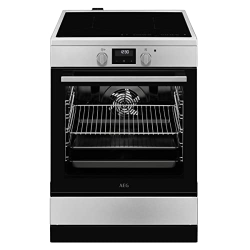 AEG CIB6646ABM Cocina independiente, placa inducción 60 cm y 4 zonas, horno multifunción- de 73 Litros, Conexión automática con campana, capacidad XXL, Clase A, Inox