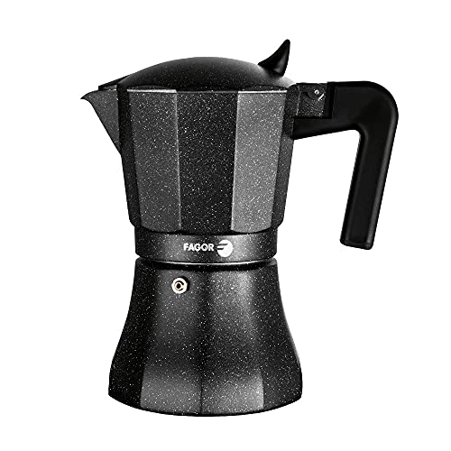 Fagor Tiramisú Cafetera Italiana Aluminio, Express, 9 Tazas Café, Apta para Cocinas, Vitrocerámica, Gas, Eléctrica, Junta de Silicona Gran Durabilidad