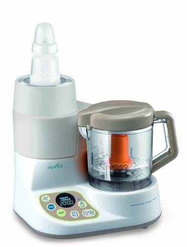 Nuvita NU-PPFP0001 Pasuana Vapor Combo 2-en-1 Mini robot de cocina, cocer a vapor y calentador de biberones