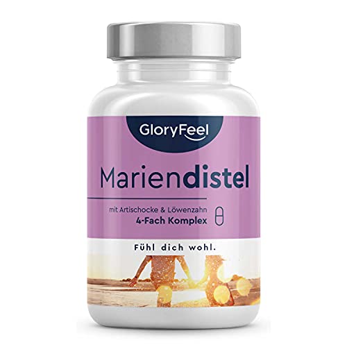 Cardo Mariano (500mg) con Alcachofa (400mg), Diente de León (150mg) y Desmodium (50mg) - 120 cápsulas de alta dosificación 80% de Silimarina - Depurativos higado - Detox potente - Calidad Alemana