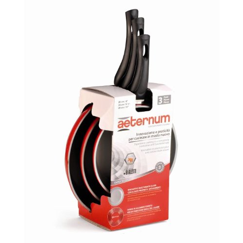 Bialetti Aeternum Juego Tris de sartenes Energy Silver cm. 20 – 24 – 28
