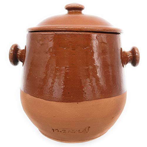 Puchero de barro para cocinar 10 litros de 25 x 25 cm.
