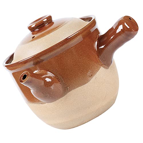 Garneck Cazuela De Hierbas Chinas Olla De Cerámica Para Cocinar Cacerola De Arcilla De Gres Con Tapa Olla Pequeña Sopa De Cebolla Francesa Cazuela Para Cocina Ollas Pequeñas Para