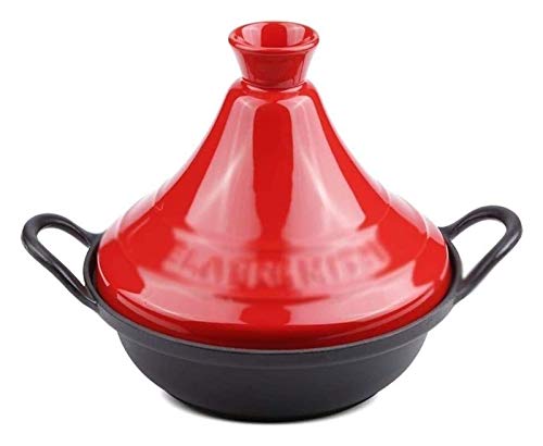 NC Olla de Barro, para cocinar cazuela de Hierro Fundido esmaltado para Horno holandés, Asas Grandes de Bucle y crestas de condensación autobaladizas en la Tapa (Naranja)