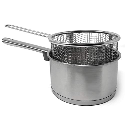 MGE - Cazo de Cocina con Cestilllo Freidor - Acero Inoxidable - Ø 16 cm