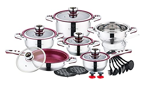 Juego de utensilios de cocina Genebra K Nakasaki + Utensilios de cocina antiadherente, 23 piezas de revestimiento antiadherente K Nakasaki Juego de utensilios de cocina franceses.