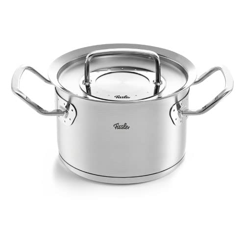 Fissler Original-Profi Collection Olla de 2,1 L y 16 cm de diámetro, acero inoxidable, con tapa de metal, escala de medición interior, inducción
