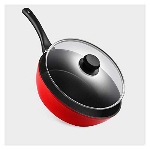 WJJ Wok Antiadherente Wok, Antiadherente Inducción Wok, Hollín, No Stick, Sin La Capa, No Se Oxidan, Adecuada For Universal No Graso Gas Wok, Aleación De Aluminio, Los 28CM Wok Induccion